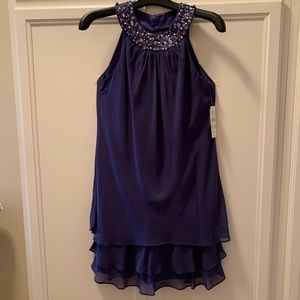 S. L. Fashions Beaded Purple Cocktail Dress